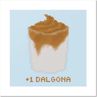 +1 Dalgona coffee pixel art Posters and Art